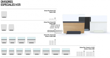 DIVISORES ESPECIALES H135 :: Muebles de Oficina: Equilibrio Modular